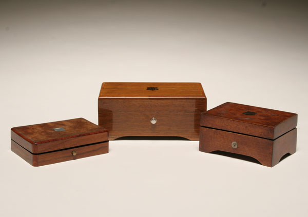 Two small music boxes and jewelry