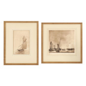 TWO SMALL NAUTICAL ARTWORKS<br