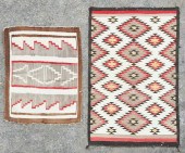 TWO SMALL NAVAJO WOVEN RUGS/TE