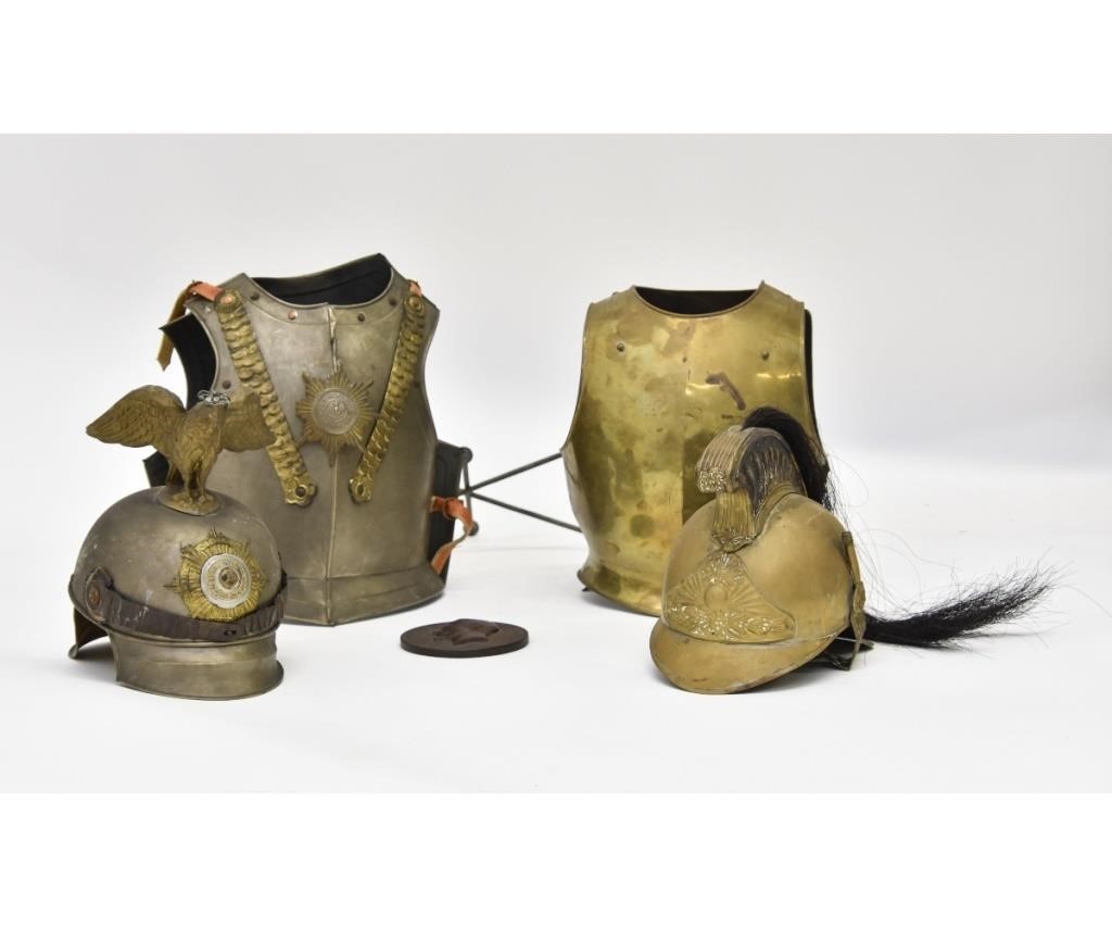 Two small partial suits of armor,