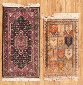 TWO SMALL PERSIAN RUGSTwo Smal