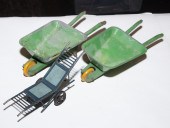 TWO SMALL PRESSED STEEL WHEELB