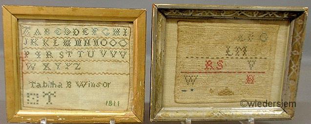 Two small samplers one wrought by