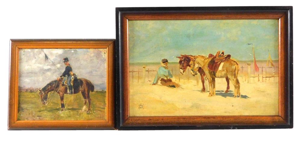 TWO SMALL SIGNED/MONOGRAMMED OILS
