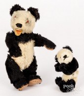 TWO SMALL STEIFF MOHAIR PANDA