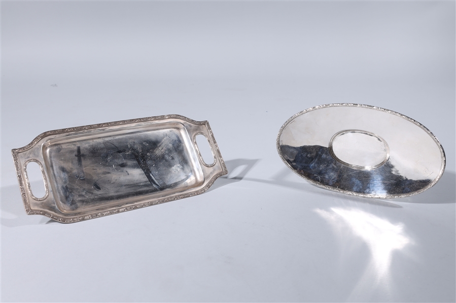 Two small sterling silver trays,