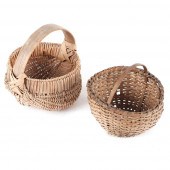 TWO SMALL VINTAGE WOVEN BASKET