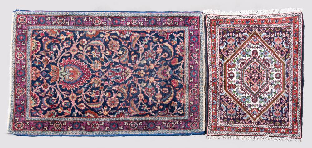 TWO SMALL WOOL PRAYER RUGSTWO SMALL