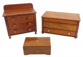 TWO SMALL/MINIATURE CHESTS AND