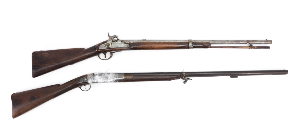 TWO SMOOTHBORE PERCUSSION GUNS ,A