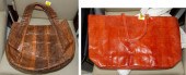 TWO SNAKESKIN BEIRN HANDBAGS A