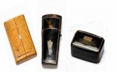 Two snuff boxes and a needleca