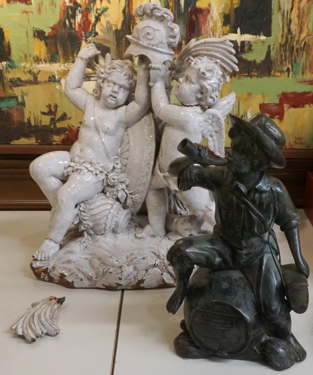 TWO SOLARIUM OR GARDEN FIGURES: