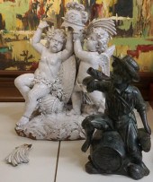 TWO SOLARIUM OR GARDEN FIGURES