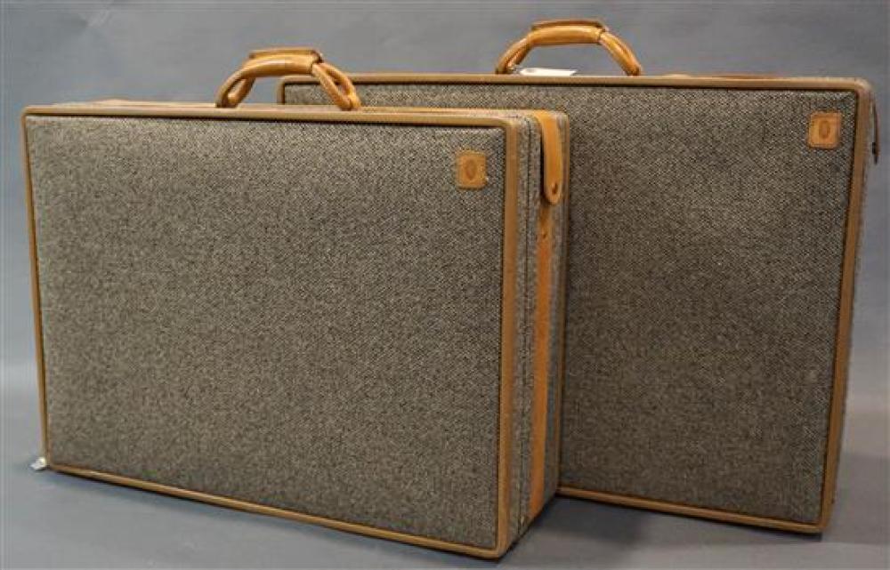 TWO SOLIGHT TWEED AND SUEDE STRAP