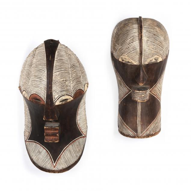 TWO SONGYE KIFWEBE MASKS Congo,