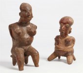 TWO SOUTH AMERICAN POTTERY FIG