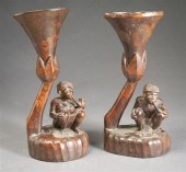 TWO SOUTH EAST ASIAN CARVED WO