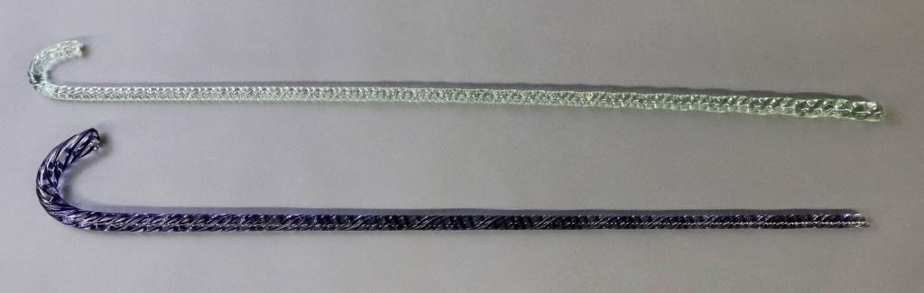 Two South Jersey glass canes,