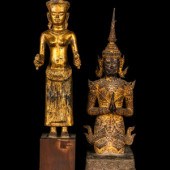 Two Southeast Asian Gilt Bronz