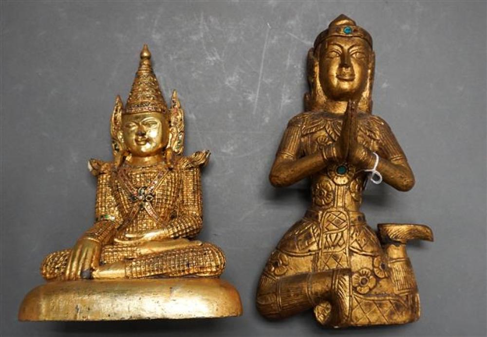 TWO SOUTHEAST ASIAN GILTWOOD AND