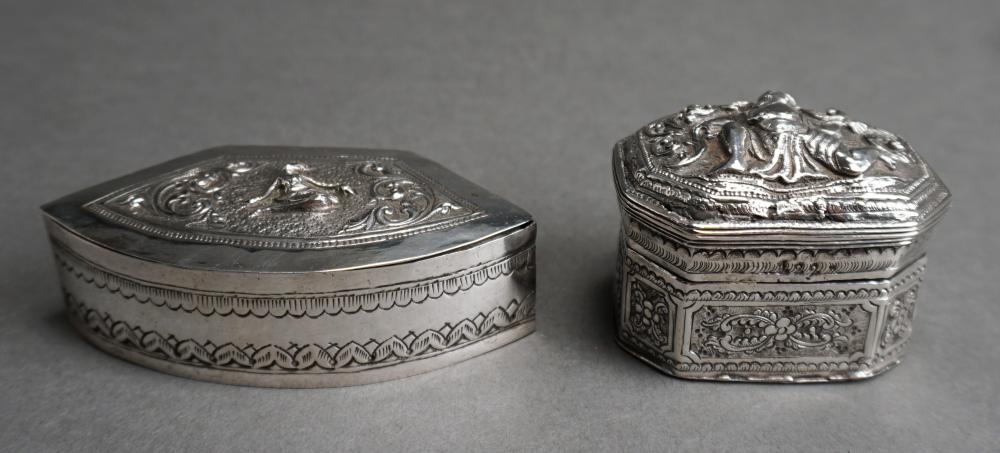 TWO SOUTHEAST ASIAN SILVER BETEL