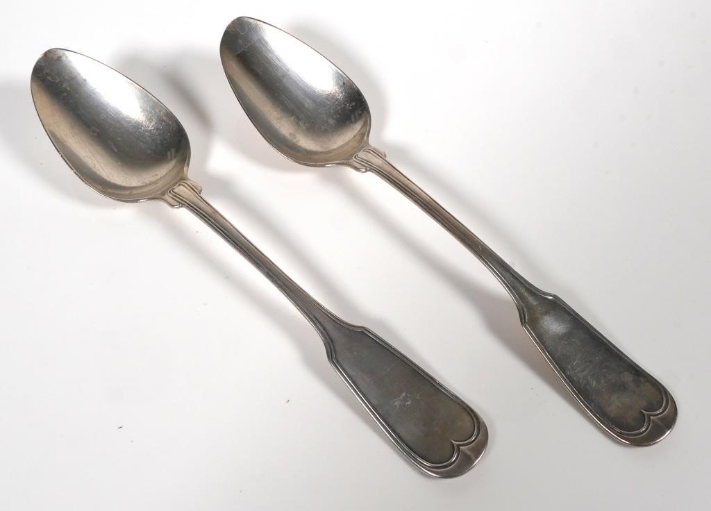 TWO SOUTHERN COIN SILVER SERVING