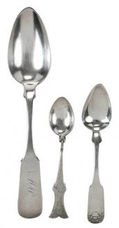 TWO SOUTHERN COIN SILVER SPOON