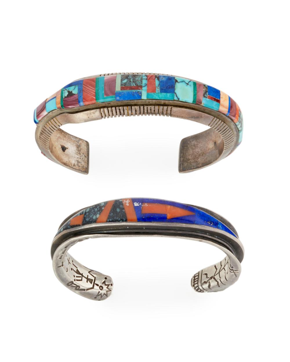 TWO SOUTHWEST INLAID CUFF