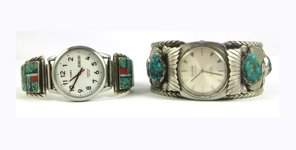 TWO SOUTHWEST NATIVE AMERICAN WATCH