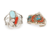 TWO SOUTHWEST SILVER CUFF BRAC