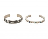 TWO SOUTHWEST SILVER CUFF BRAC