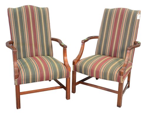 TWO SOUTHWOOD OPEN ARMCHAIRS,
