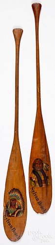 TWO SOUVENIR MINIATURE CANOE