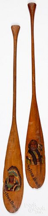 TWO SOUVENIR MINIATURE CANOE P