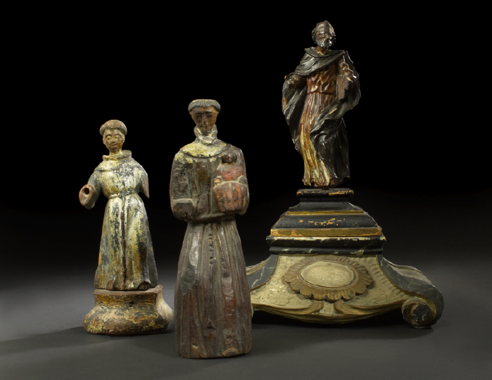 Two Spanish Colonial Carved and
