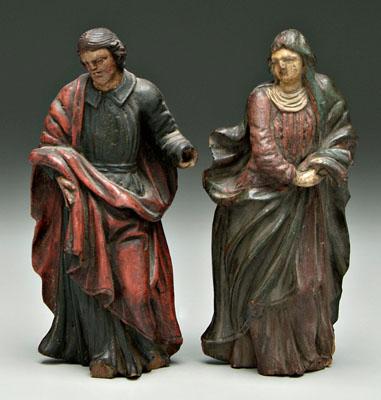 Two Spanish Colonial carved