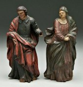 Two Spanish Colonial carved fi