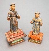 TWO SPANISH COLONIAL CARVED PO