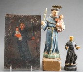 TWO SPANISH COLONIAL CARVED WO