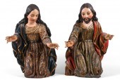 TWO SPANISH COLONIAL POLYCHROM