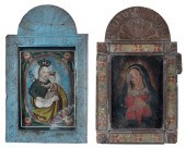 TWO SPANISH COLONIAL RETABLOS(