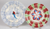 TWO SPATTERWARE PLATES, 19TH C