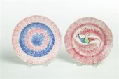 TWO SPATTERWARE PLATES. Englan