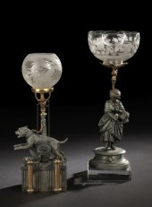 Two Spelter and Brass Figural