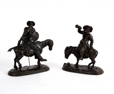 Two spelter figures of Don