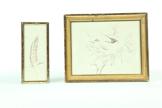 TWO SPENCERIAN DRAWINGS.  American