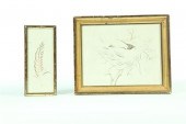 TWO SPENCERIAN DRAWINGS.  Amer