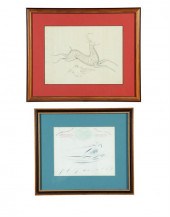 TWO SPENCERIAN DRAWINGS. Ameri