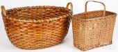 TWO SPLINT BASKETS, 19TH C.<br
